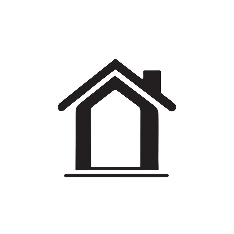 A house icon silhouette on white background vector
