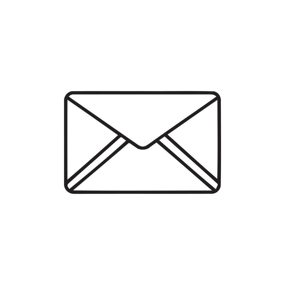 A mail icon silhouette on white background for communication vector