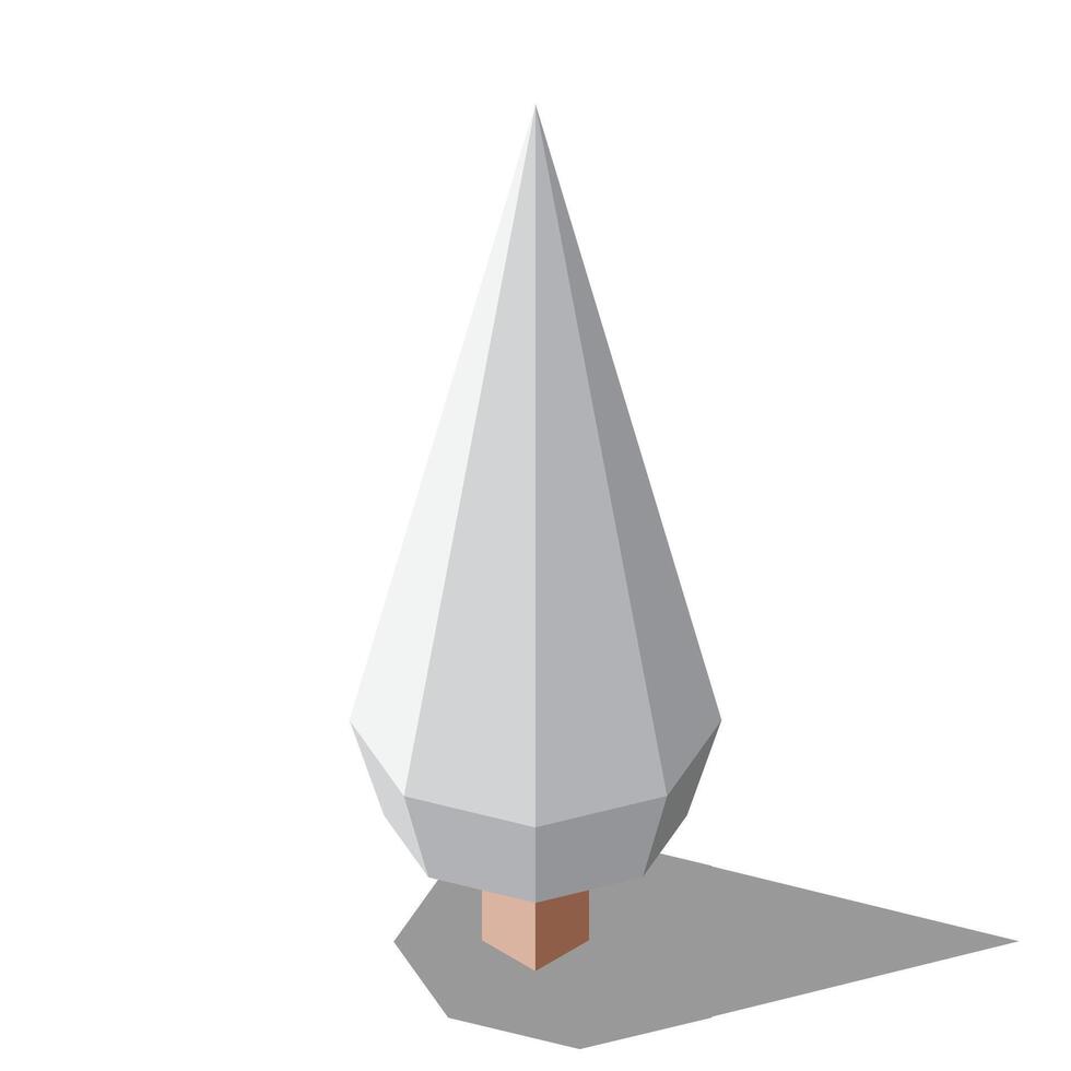 Isometric winter tree. Tree isometric elements. Isometric tree element for landscape design. Park element vector
