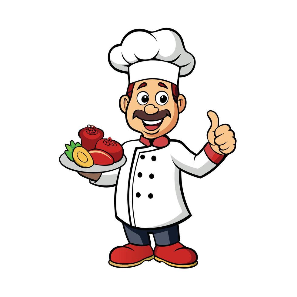 colored chef logo design template vector