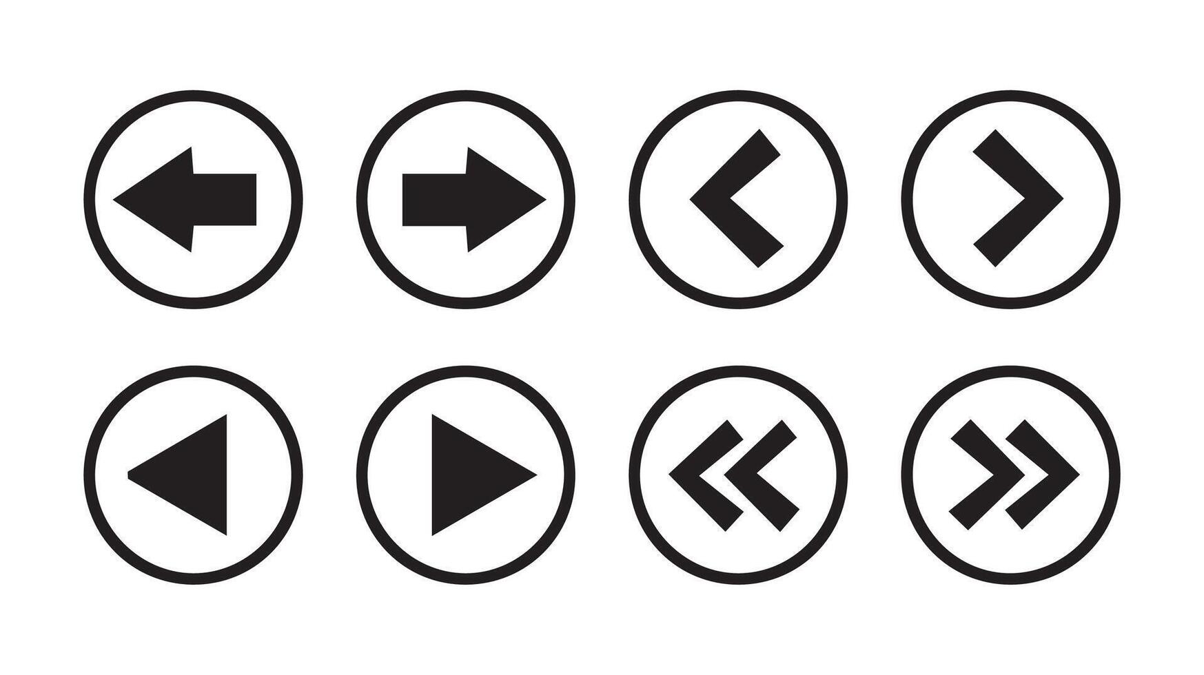 Media player control icon set, Play pause stop button icon collection vector