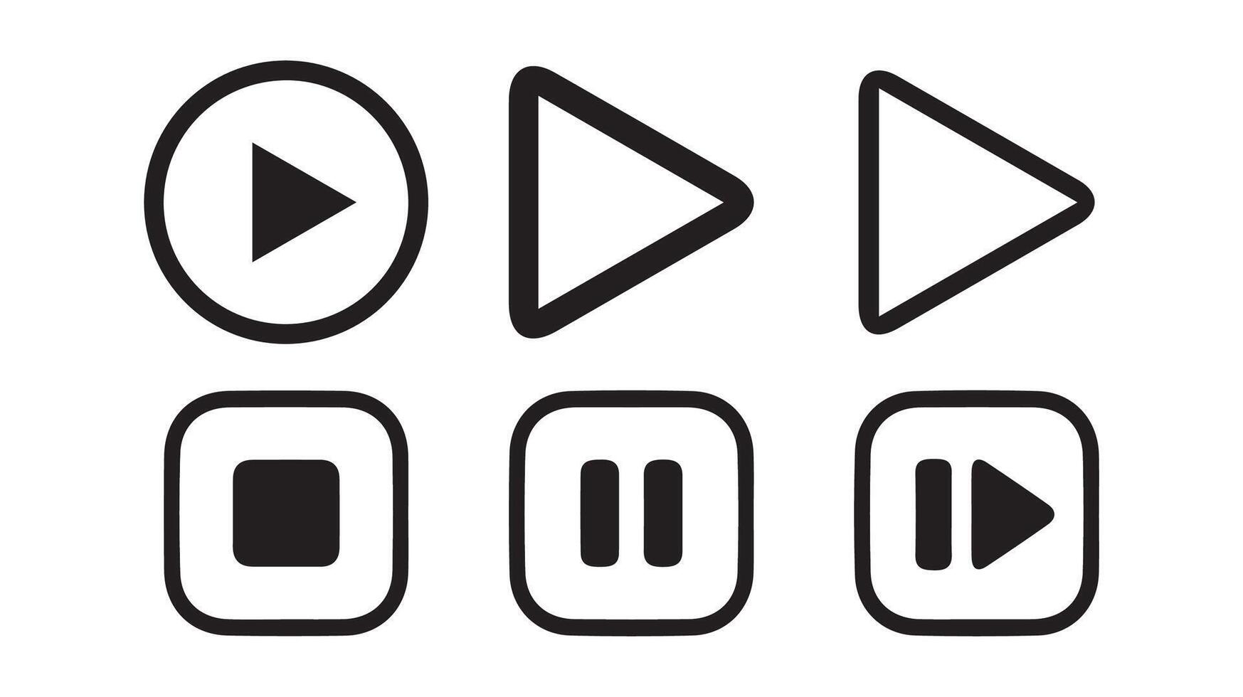 media player buttons. Play and stop multimedia icon. vector