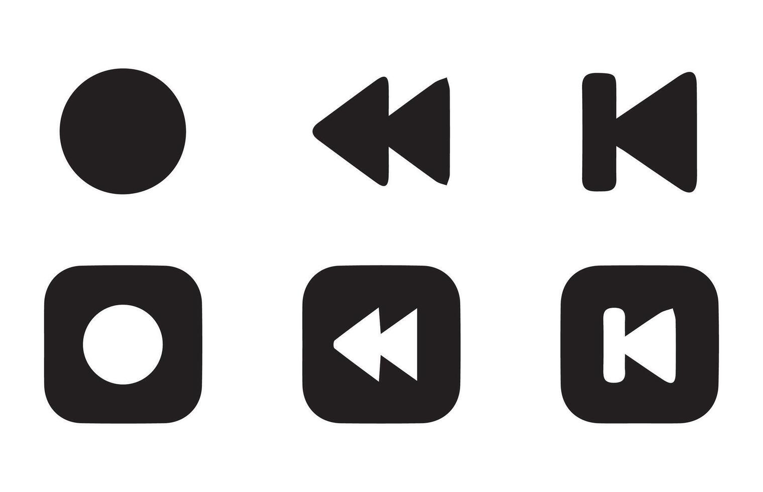 Media Player Buttons icon set. Illustration EPS 10 vector