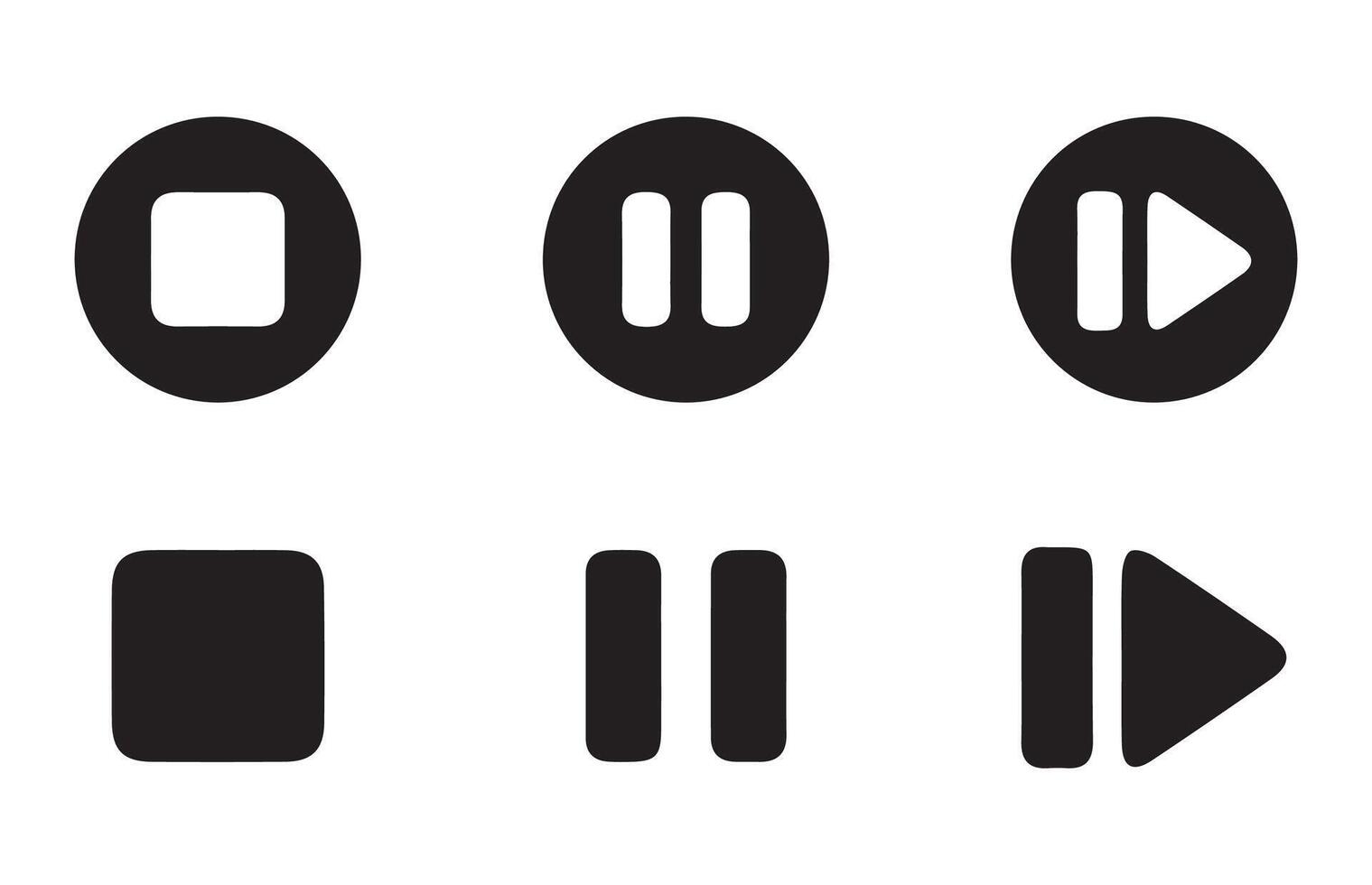 Play pause stop button icon collection. Player buttons illustration eps 10 vector