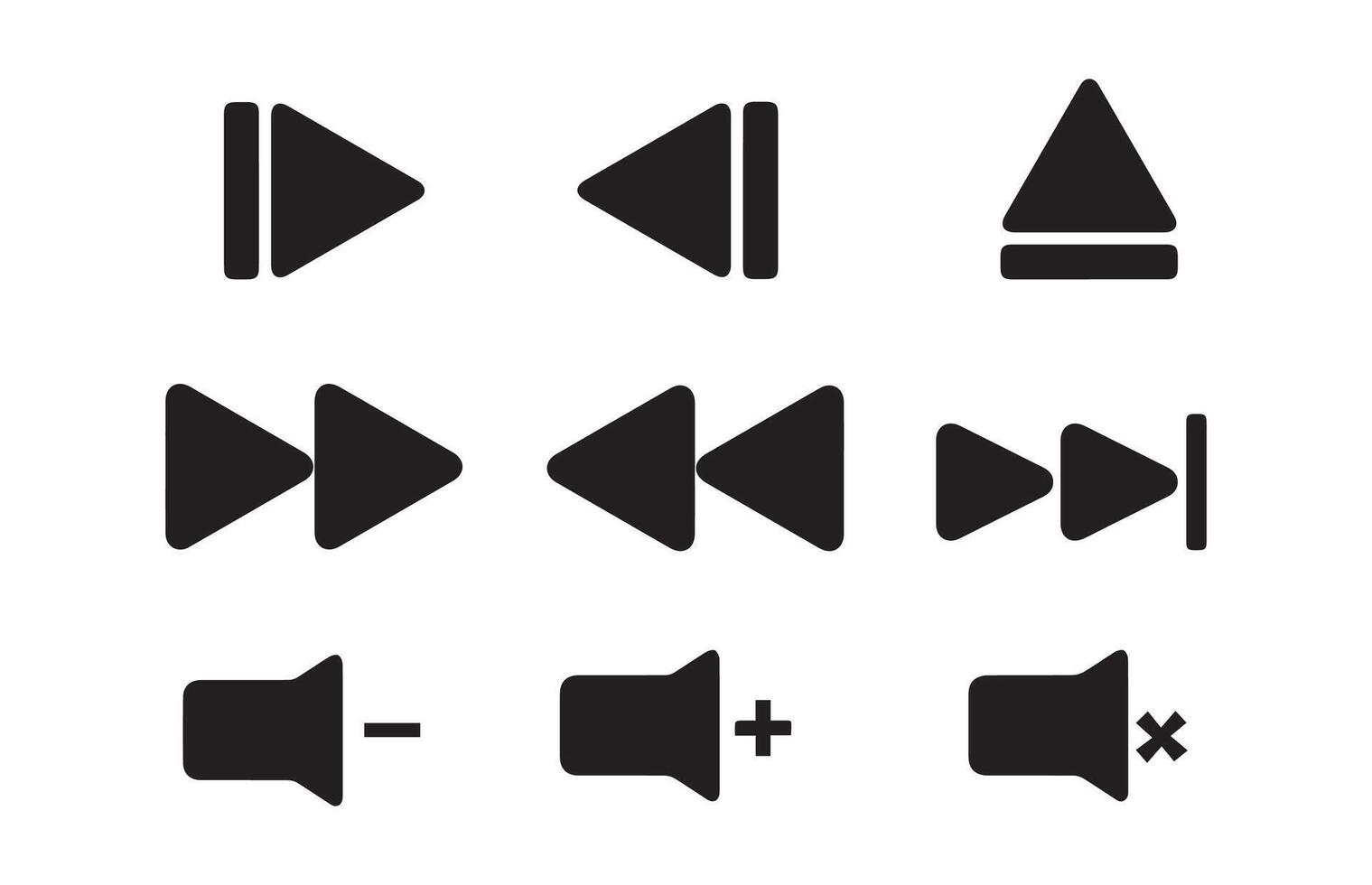 Media Player Button, Multimedia icon set illustration. vector