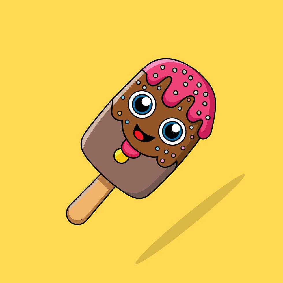 ice cream illustration cartoon style vector
