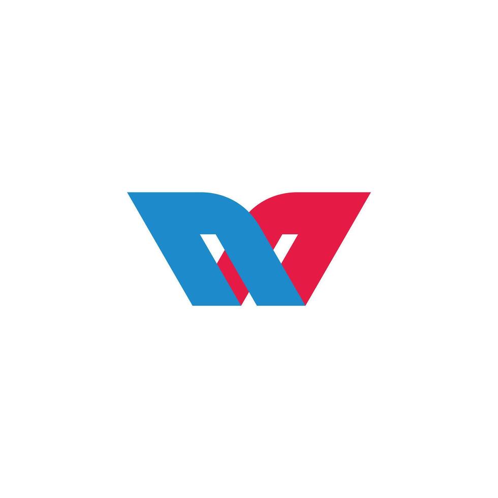 letter nm colorful linked simple geometric logo vector