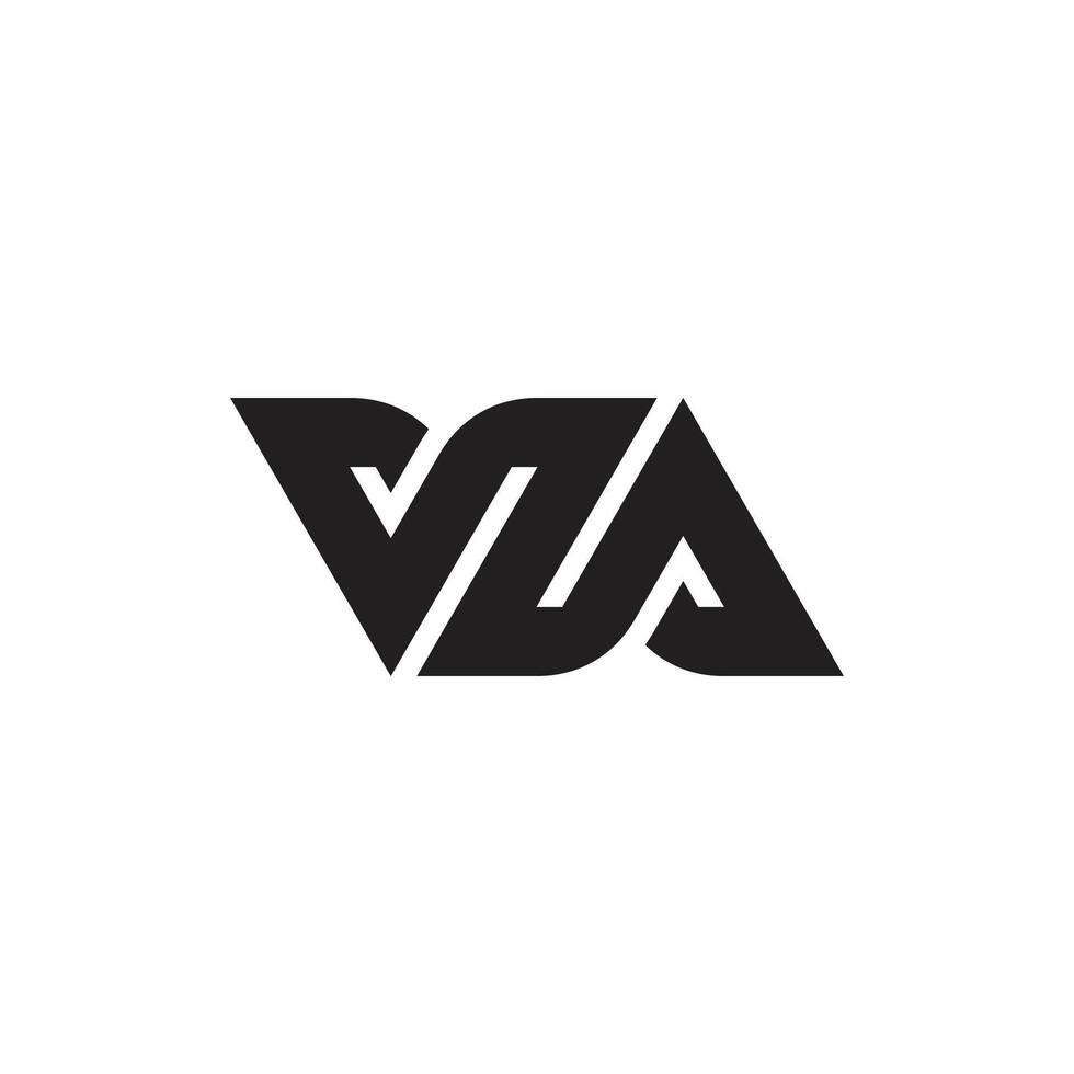letters vza simple ambigram simple geometric logo vector