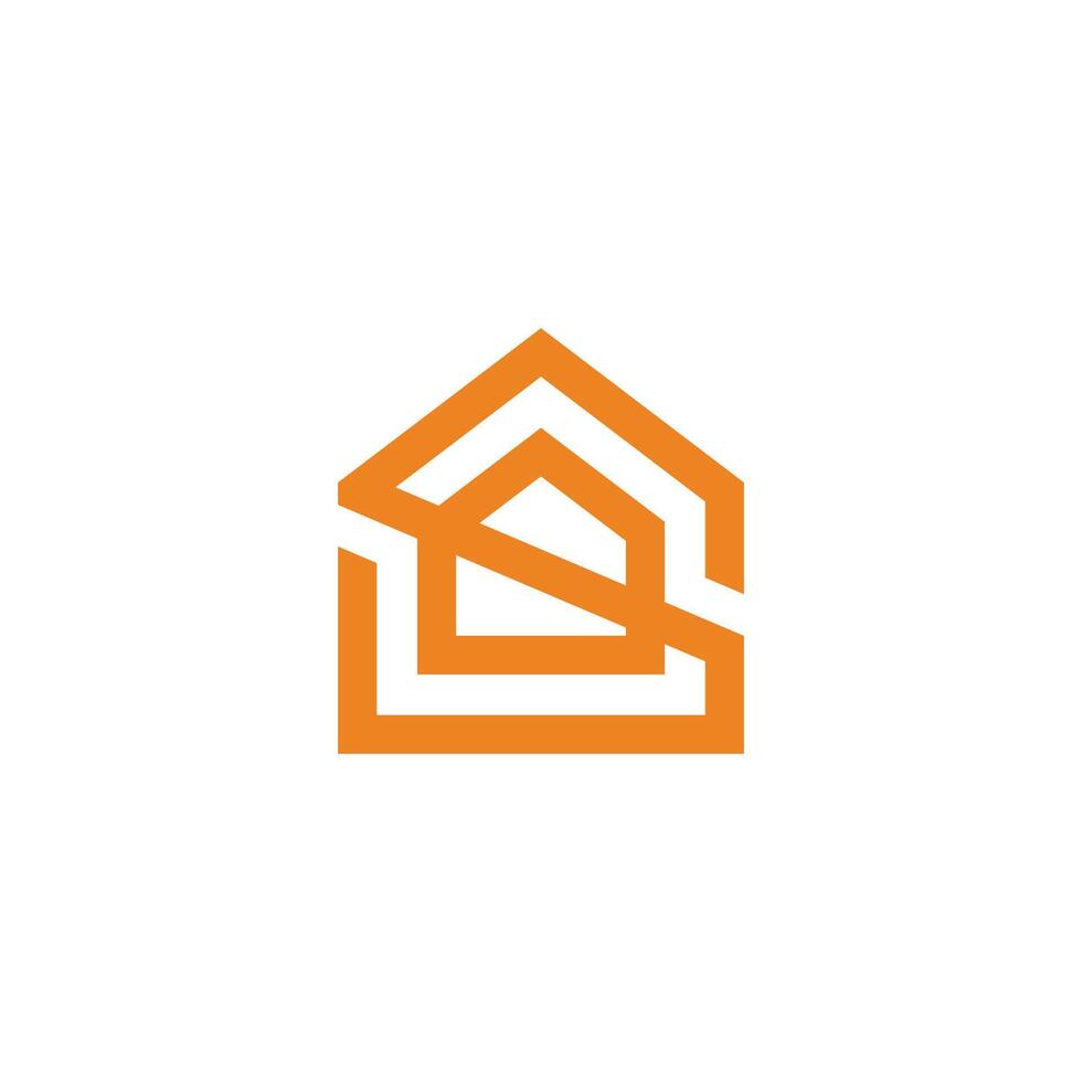 letter s home simple geometric emblem logo vector