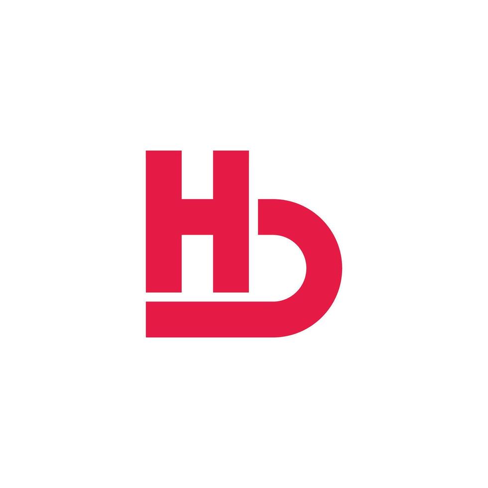 letter hb simple geometric movement logo vector