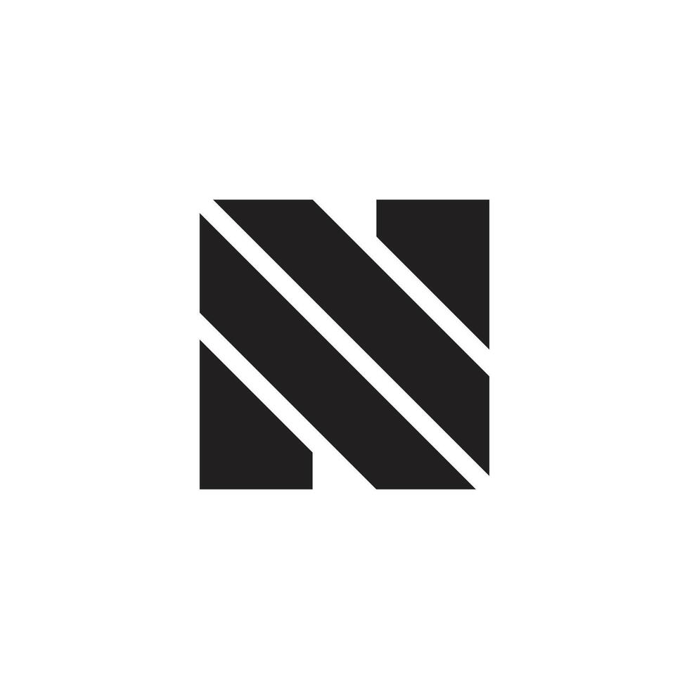 letters n simple stripes square geometric logo vector