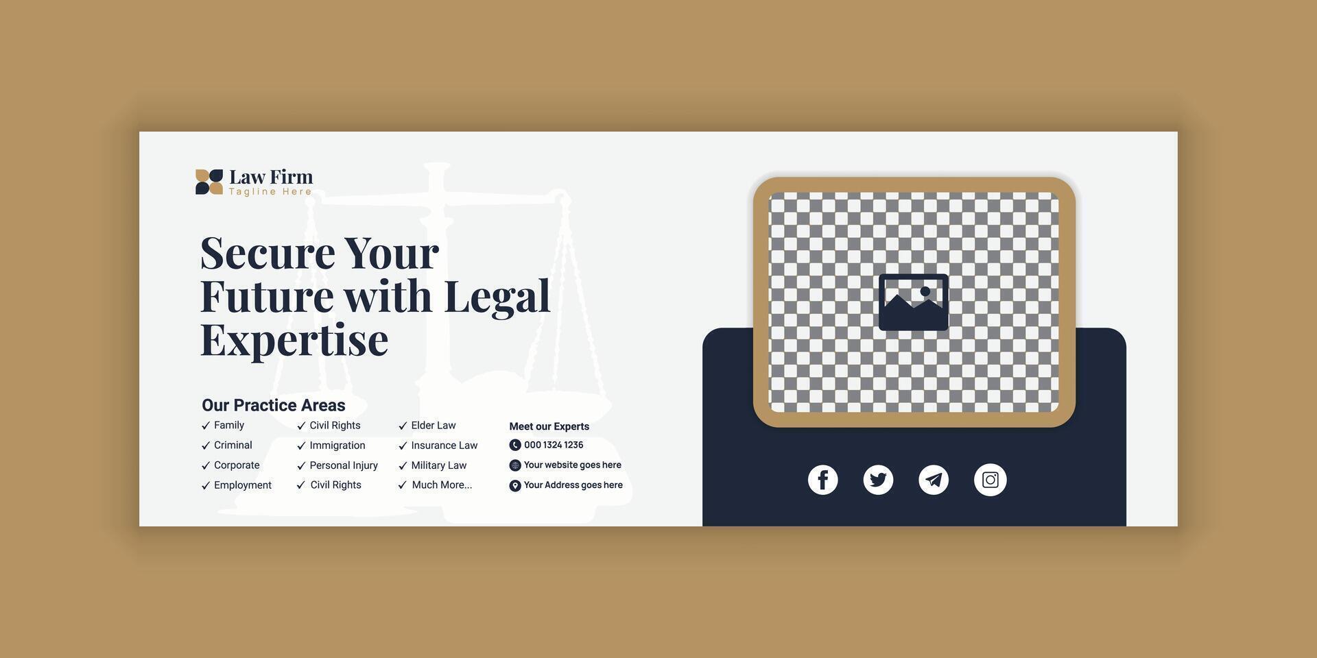 Creative Legal Consulting Social Media Banner Layout vector