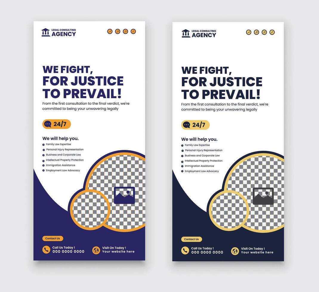 Corporate Law Firm Flyer Template with two color variation vector