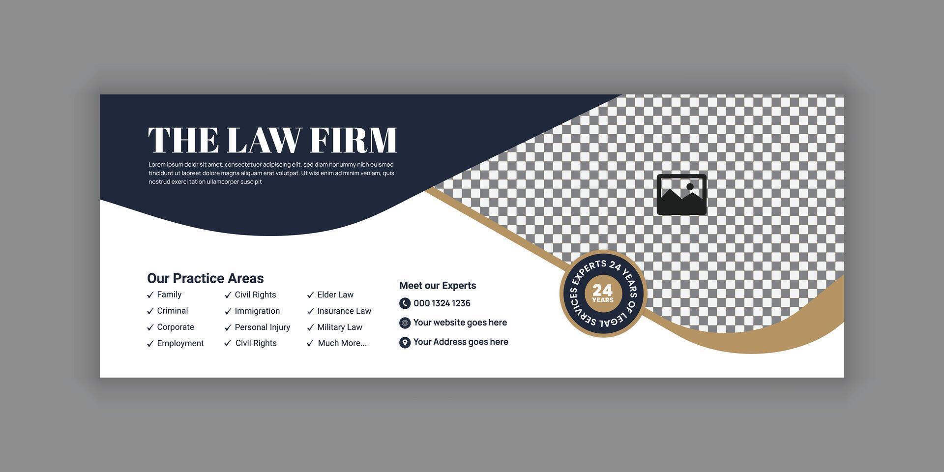 Flat Law Consulting Advertising Web and Social Media Banner vector