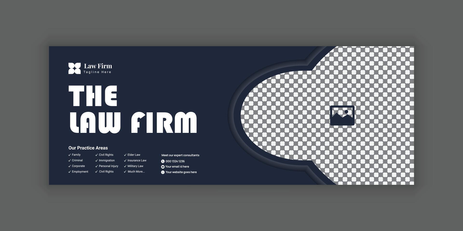 Professional Law Firm Social Media Banner Design and Consulting Social Media Cover Banner Template. vector
