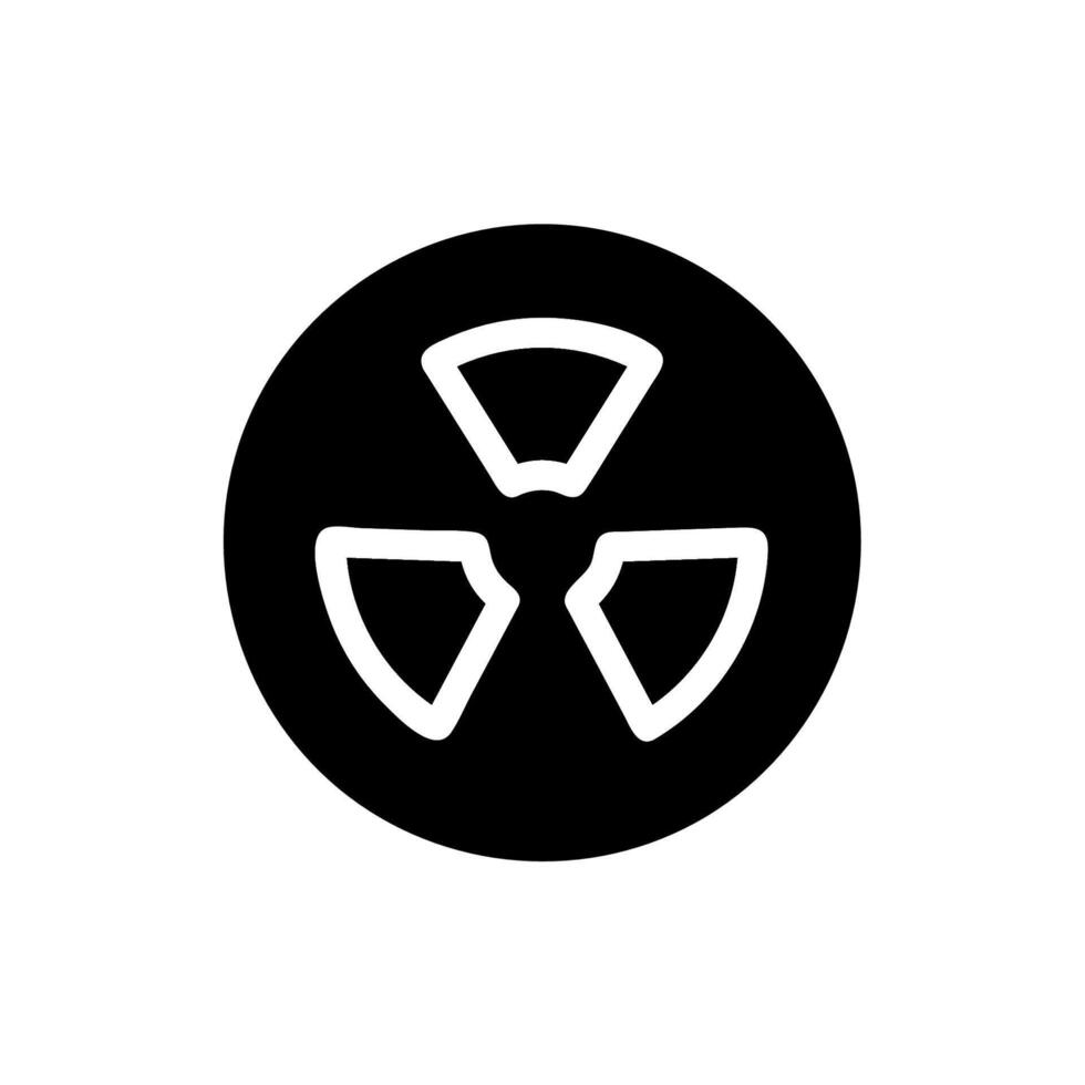 Radioactive symbol in a black circle. Concept of radiation, danger, and warning. vector