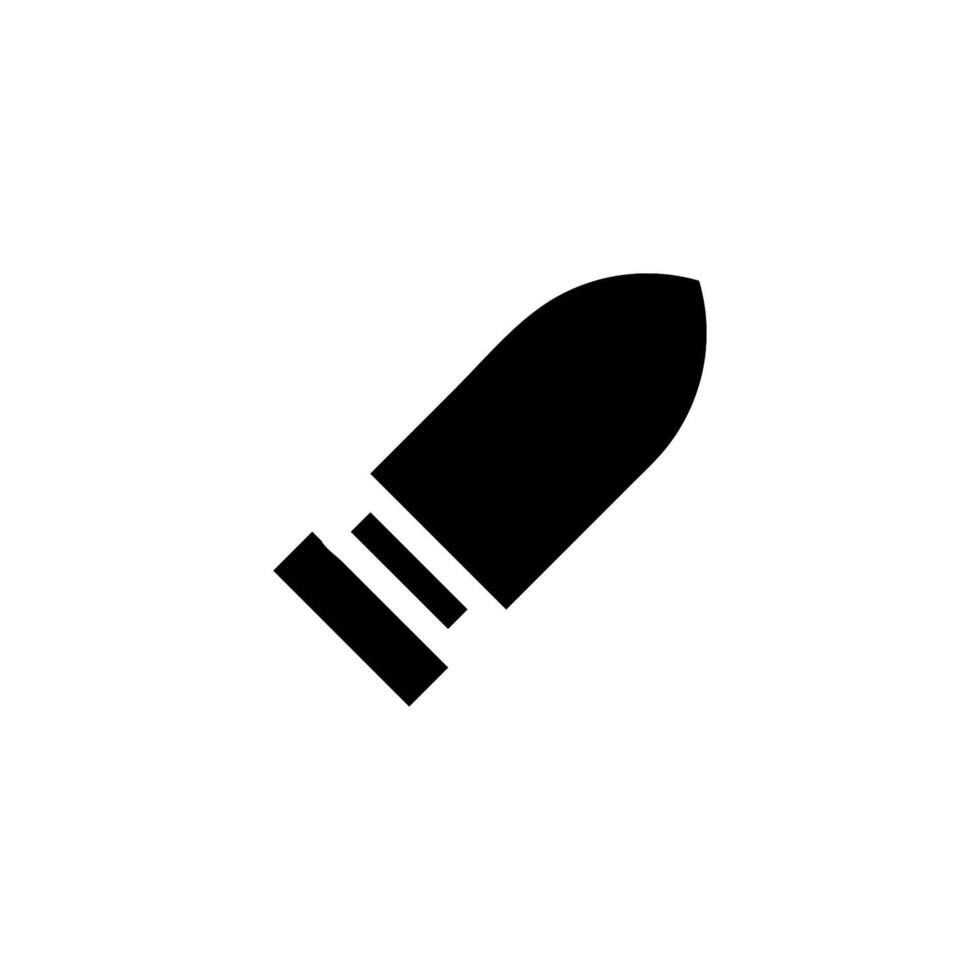 Single bullet silhouette. Concept of war, crime, and danger. vector