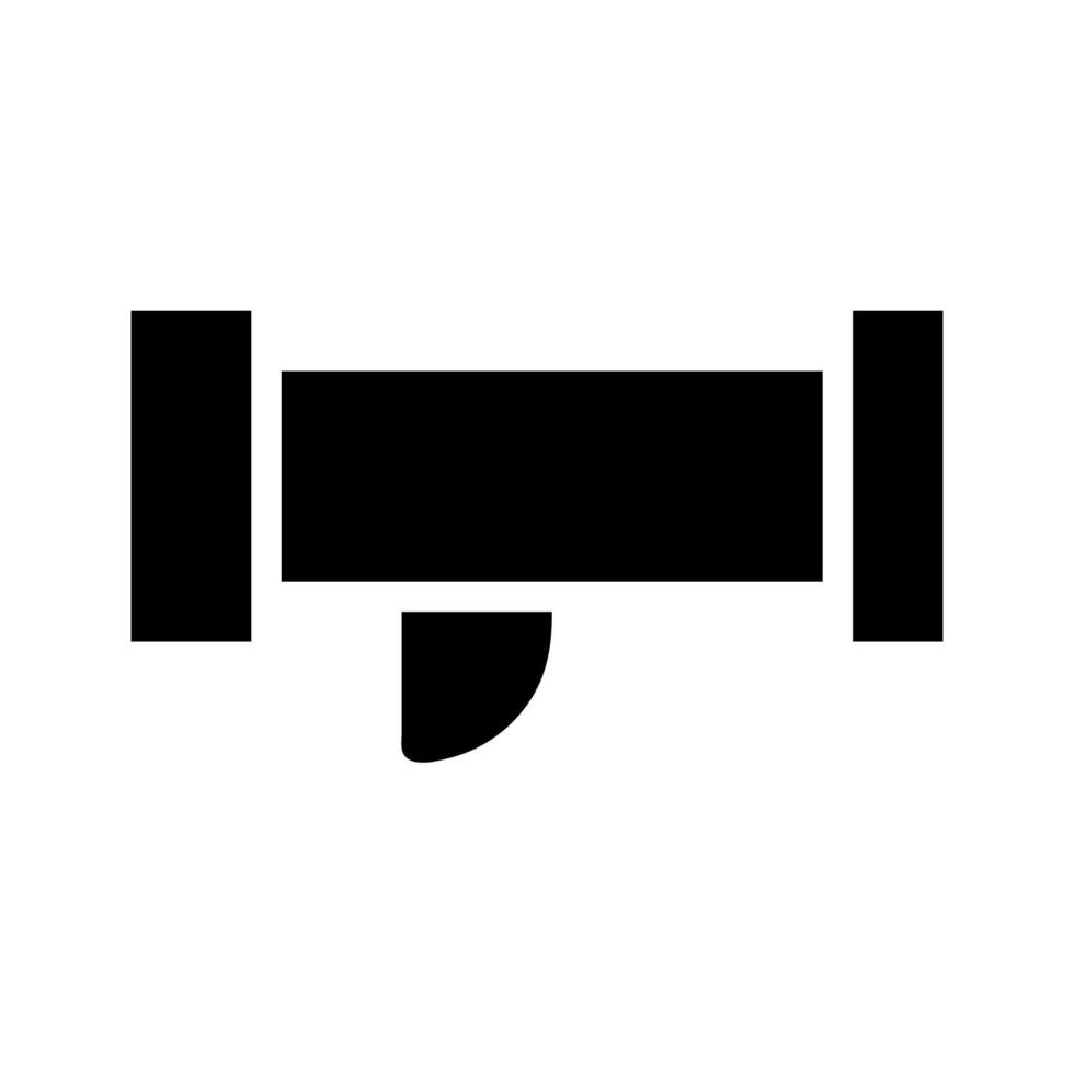 Black pipe icon. Concept of plumbing, pipeline, and construction. vector