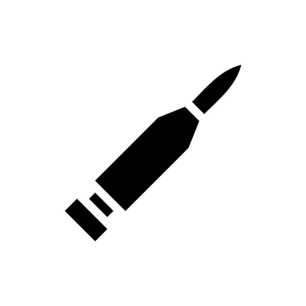 Rifle bullet icon isolated on white background. Concept of military, war, and danger. vector