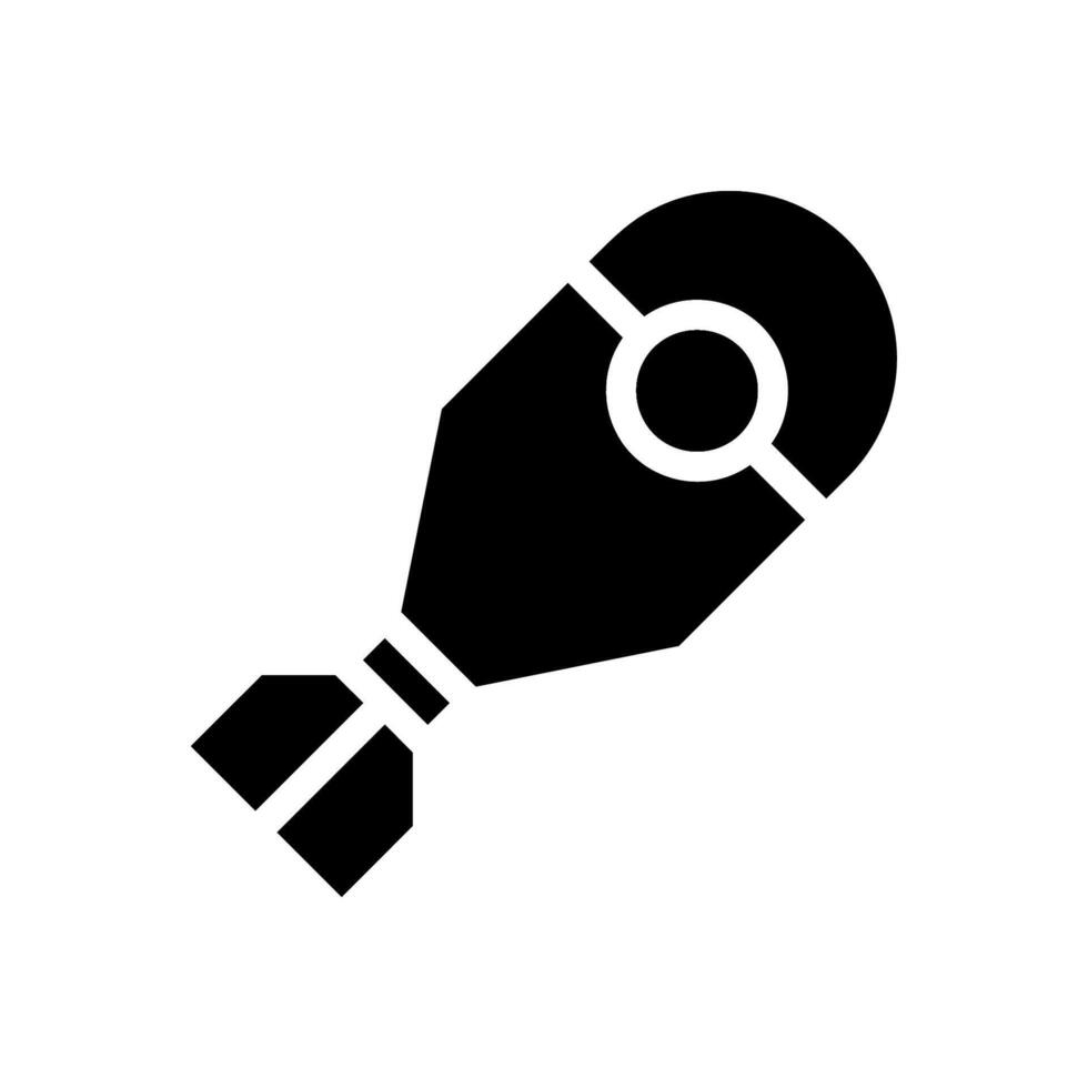 Isolated black and white atomic bomb icon. Concept of war, danger, and destruction. vector