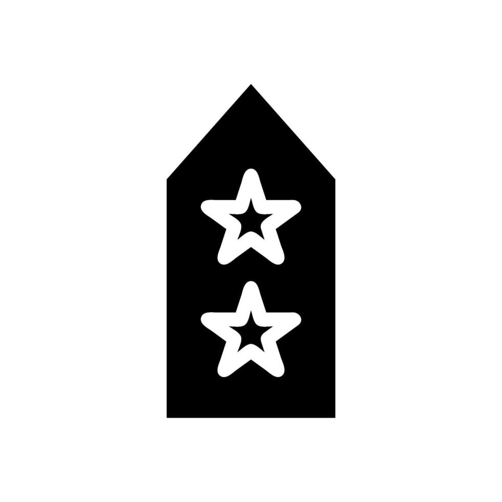 Military rank insignia with two stars. Concept of leadership, authority, and achievement. vector