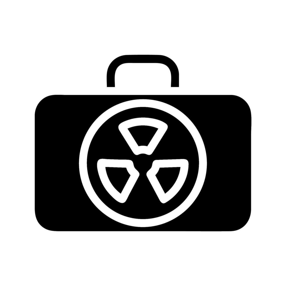 Nuclear Suitcase Icon. Concept of Nuclear Weapon, Danger, and Hazard. vector