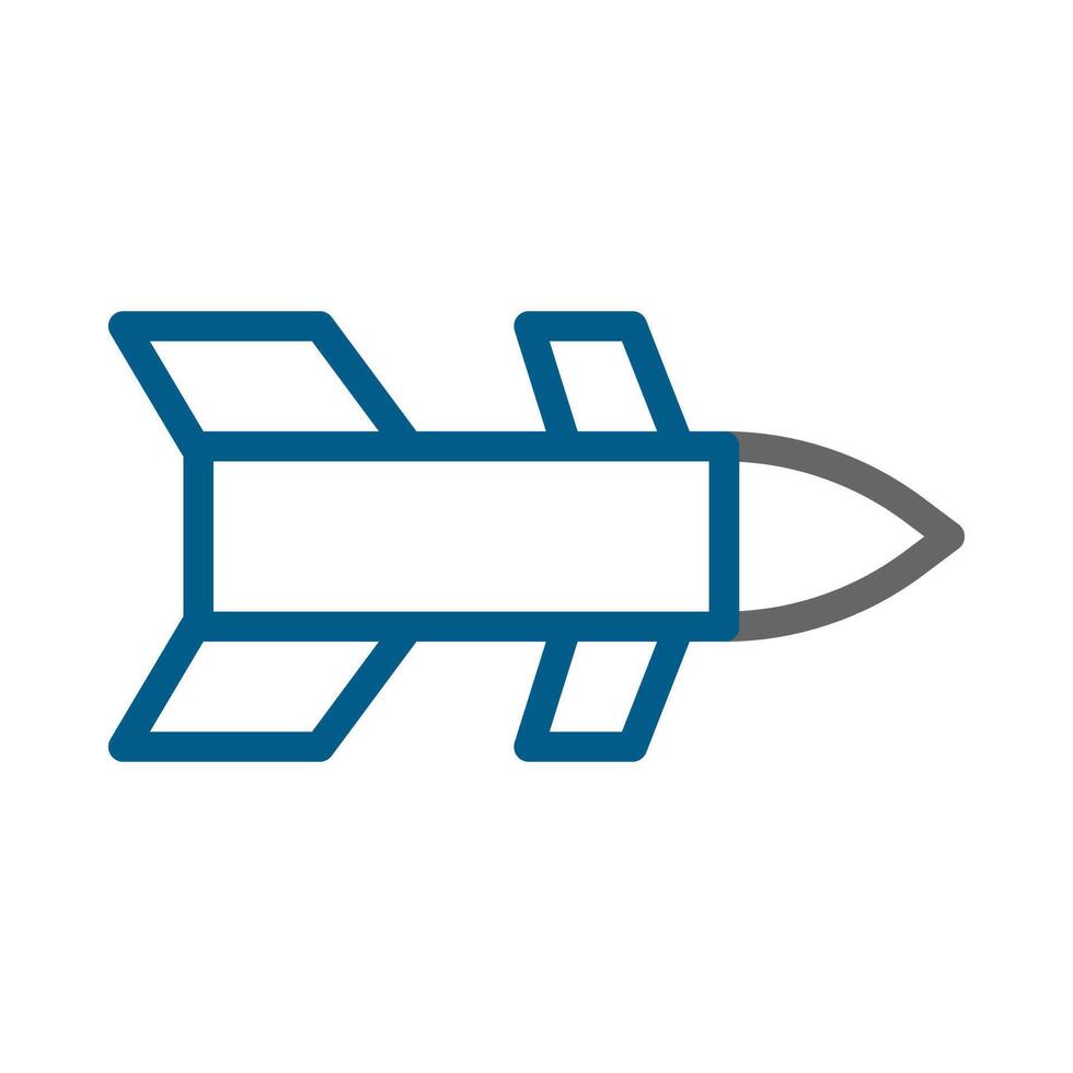 Rocket icon, missile symbol, concept of speed, power, and technology. vector