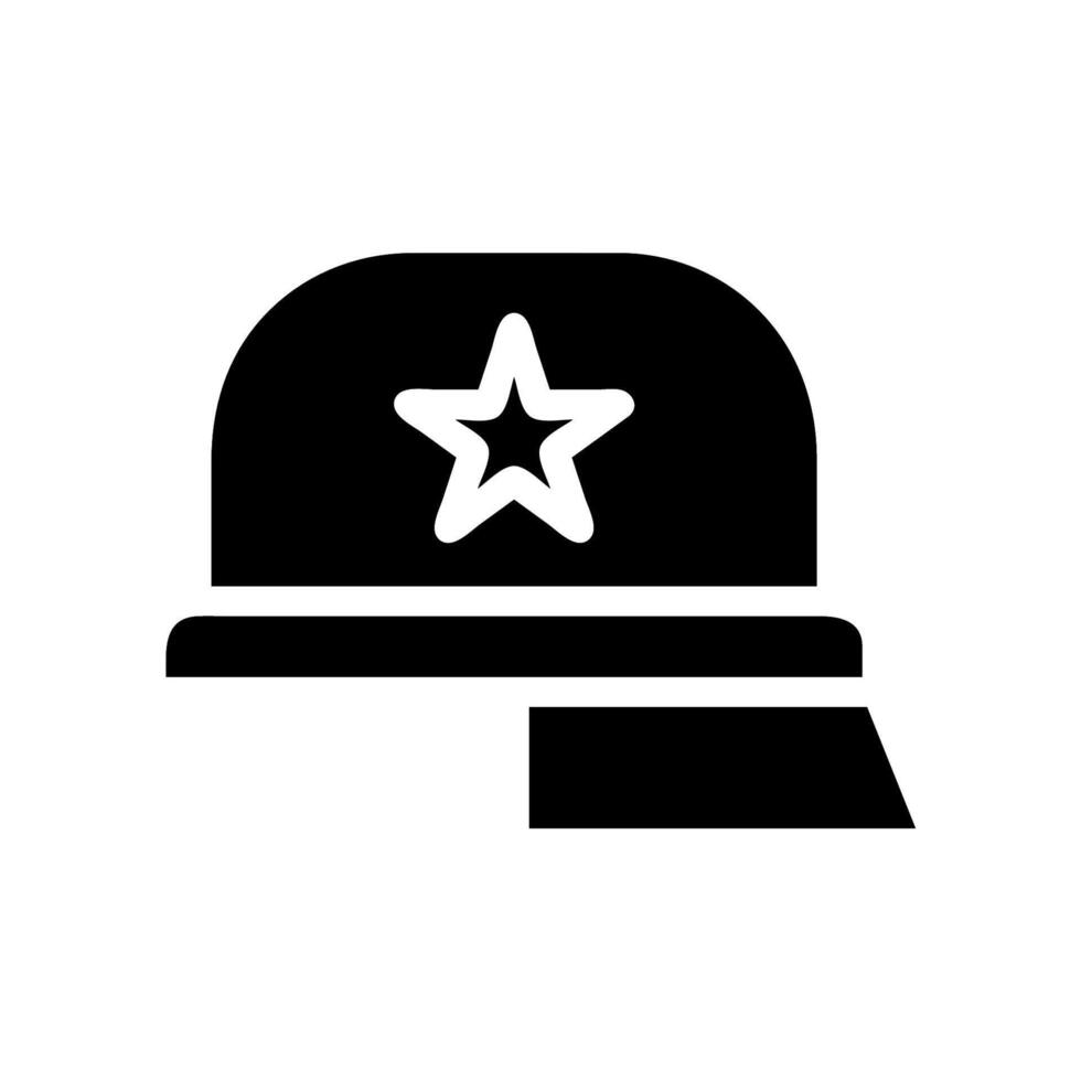 Military cap with star icon. Concept of army, uniform, and soldier. vector