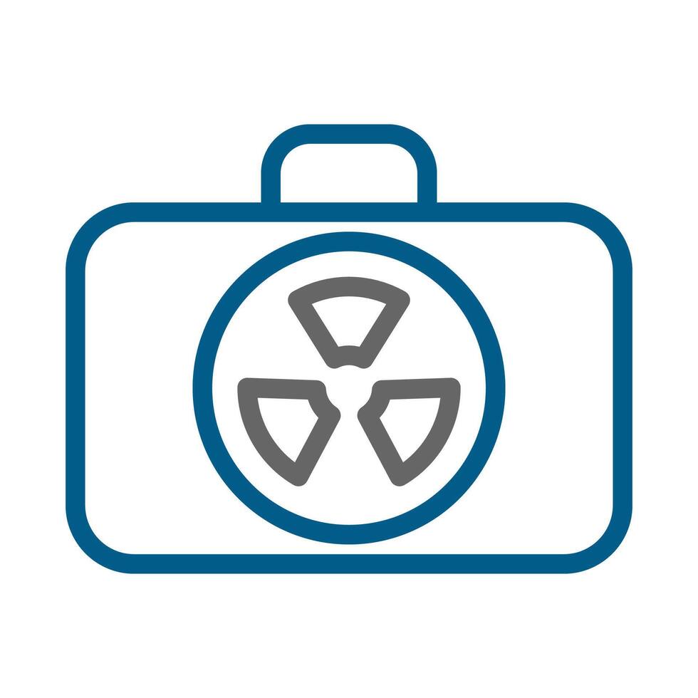Radioactive material transportation case icon. Concept of radiation safety and nuclear industry. vector