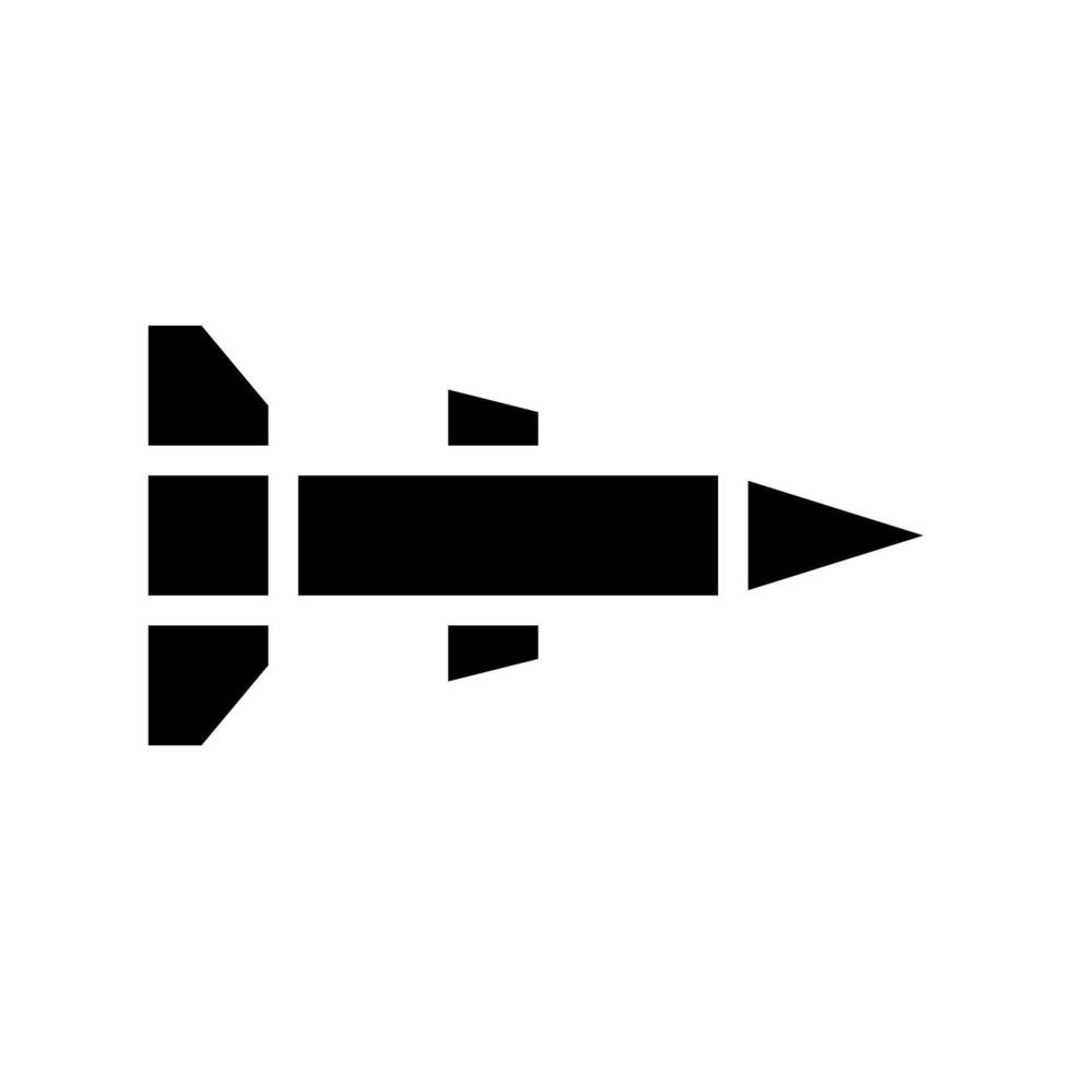 Missile icon silhouette. Concept of war, weapon, and conflict. vector