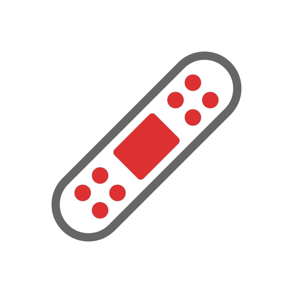 Adhesive Bandage for First Aid. Concept of Emergency, Injury, and Healthcare. vector