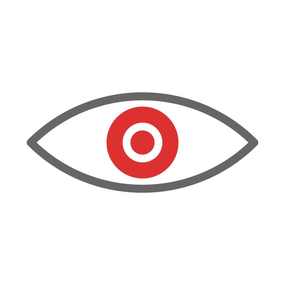 Red eye icon. Concept of vision, surveillance, and observation. vector
