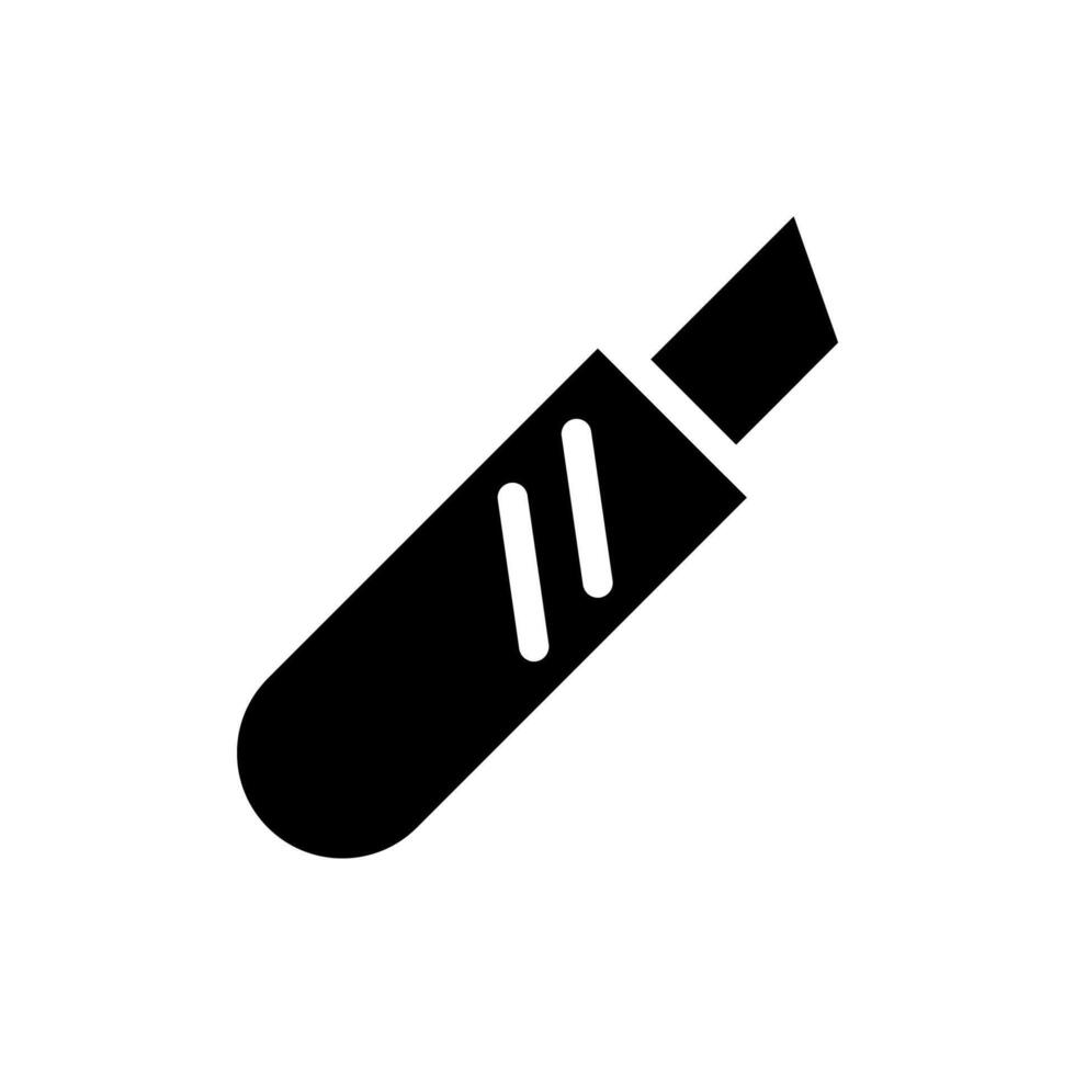 Stationery knife icon. Concept of cutting, crafting, and precision. vector