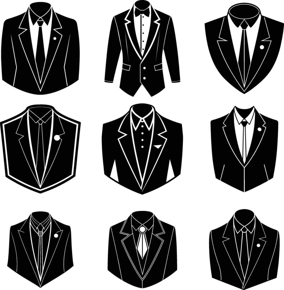 silhouette suite illustration with white background. vector