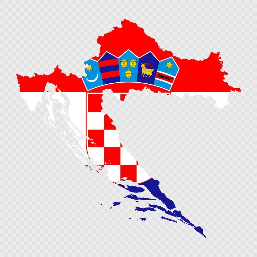 Croatia map silhouette with flag. vector