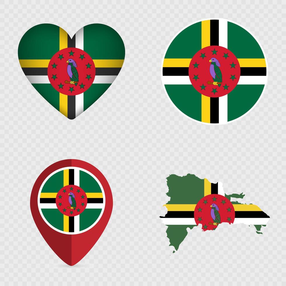 Dominican Republic Flag Icons Pack. illustration. vector
