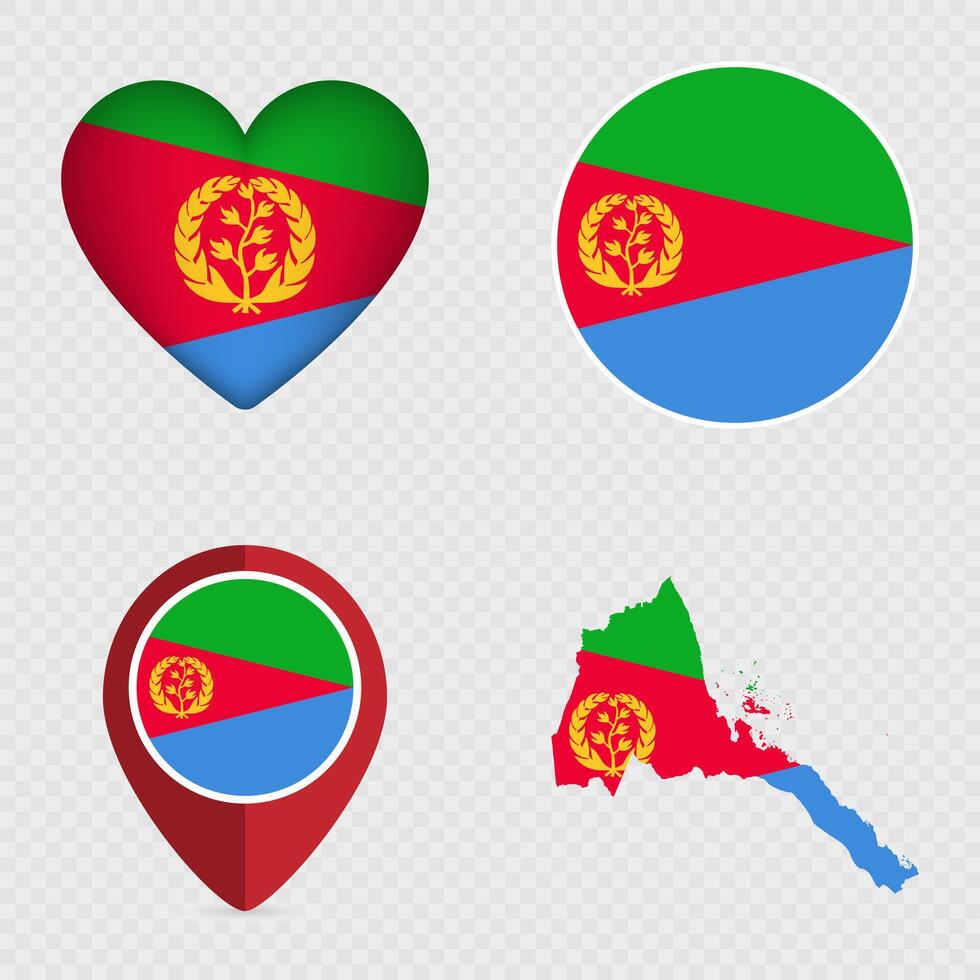 Eritrea Flag Icons Pack. illustration. vector