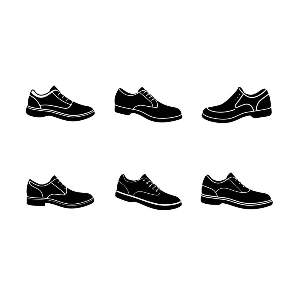 Stylish Shoes Icon - and Linocut Silhouette Design vector