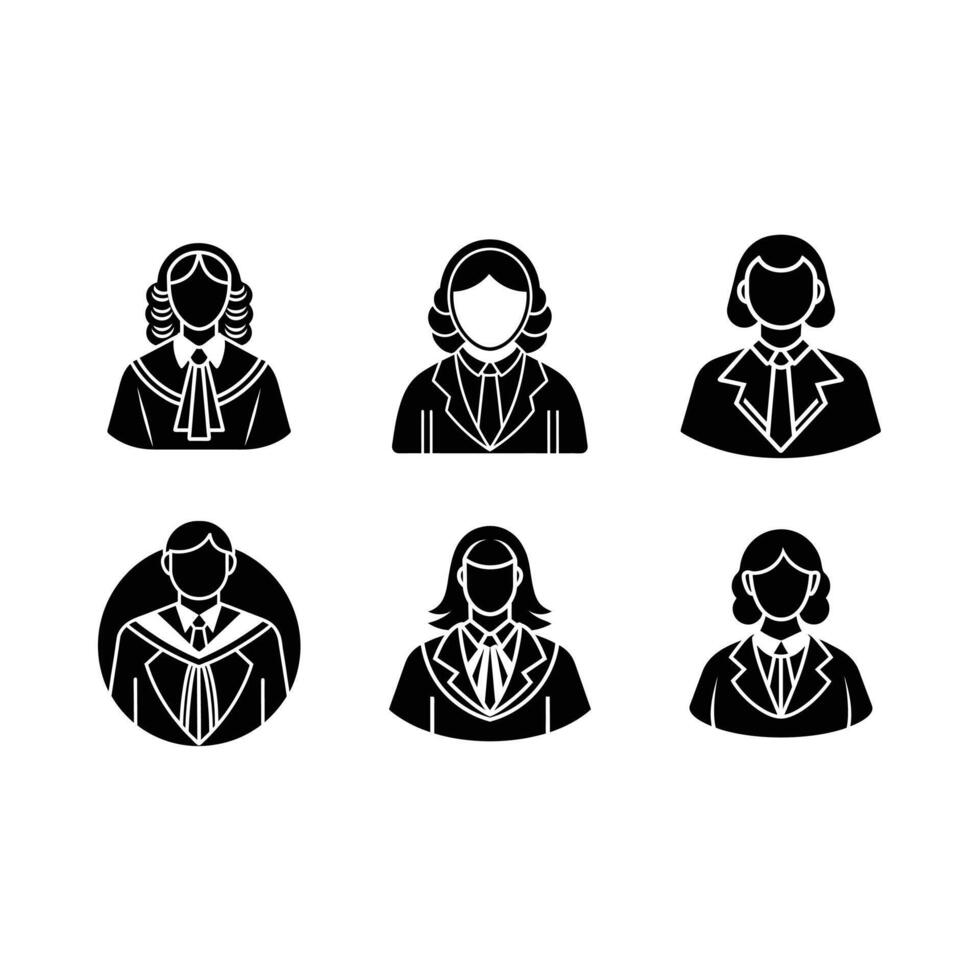 Judge Icon - and Linocut Silhouette Design vector
