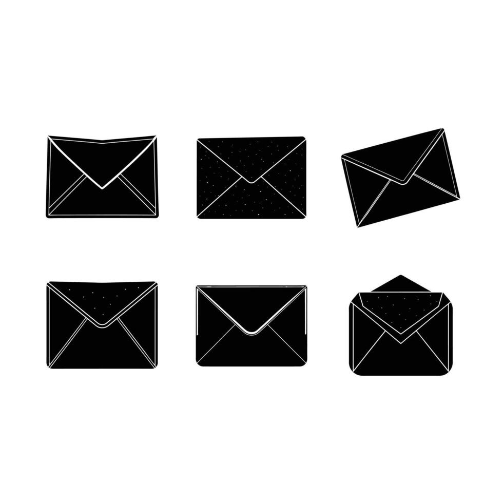 Red Envelope and Linocut Silhouette Design vector