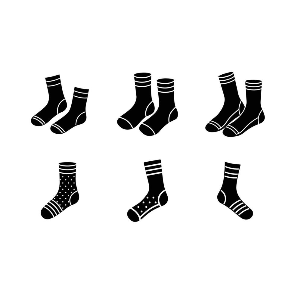Socks Icon - and Linocut Silhouette Design vector