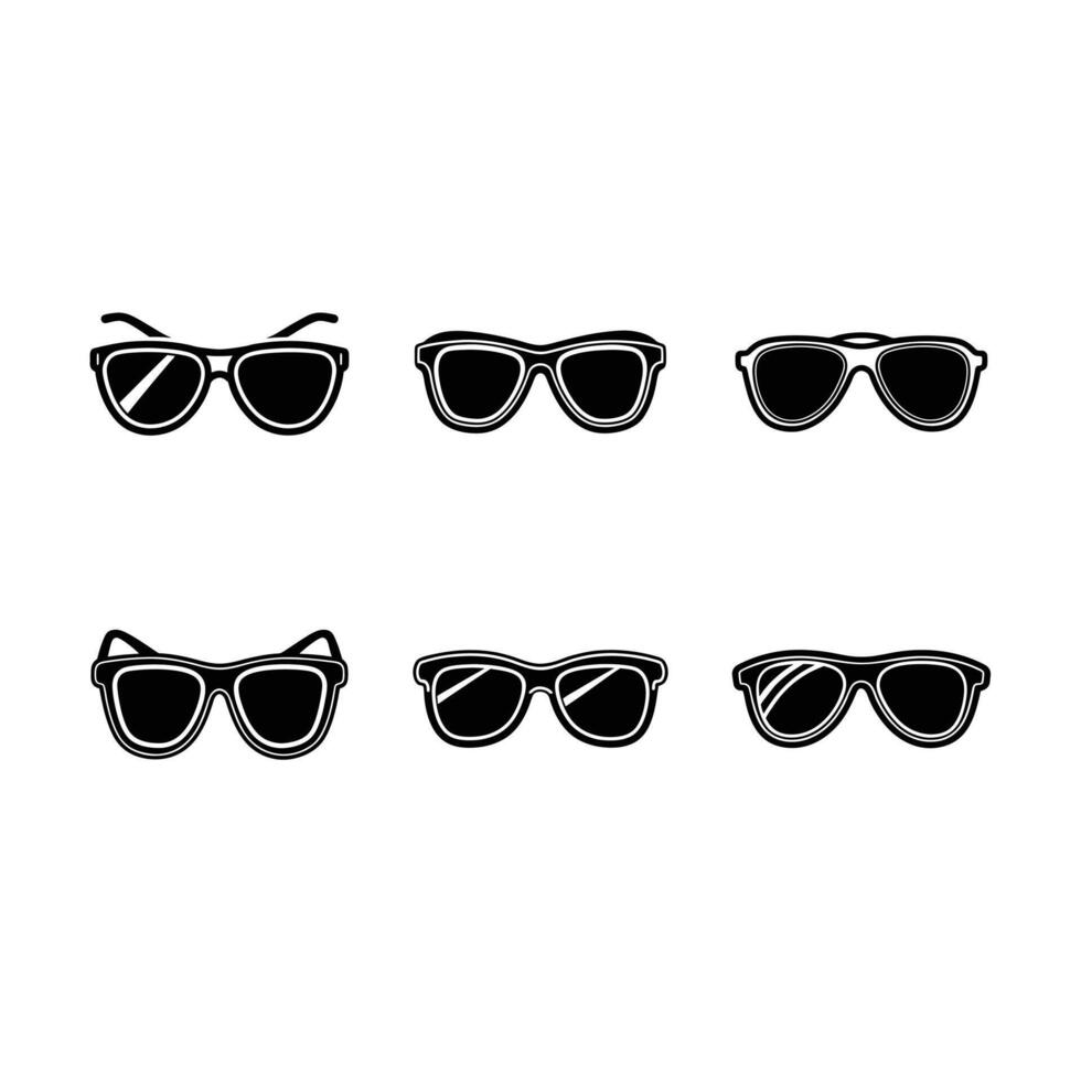 Stylish Sunglasses Icon - and Linocut Silhouette Design vector