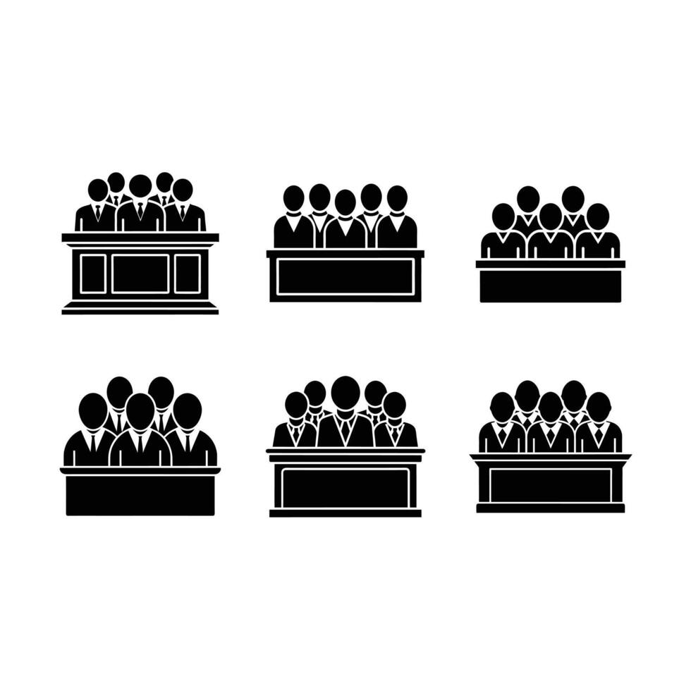 Jury Icon - and Linocut Silhouette Design vector