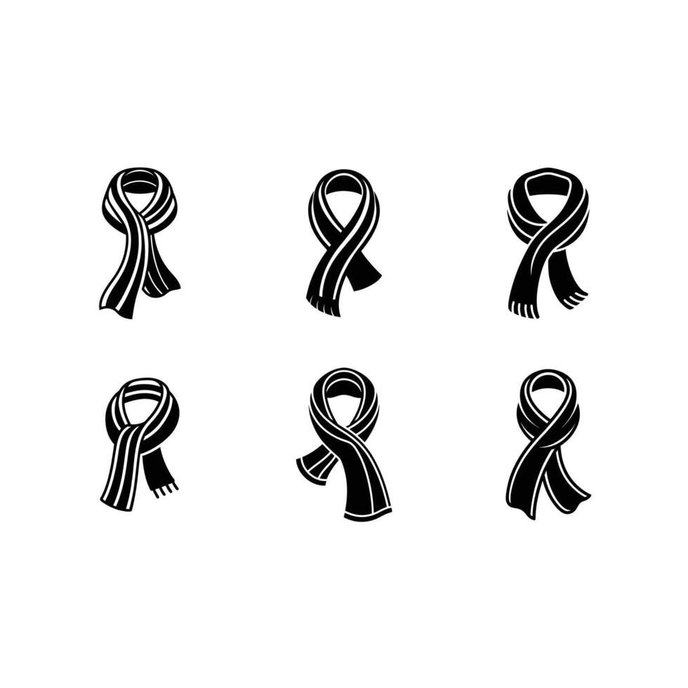 Scarf and Linocut Silhouette Design vector