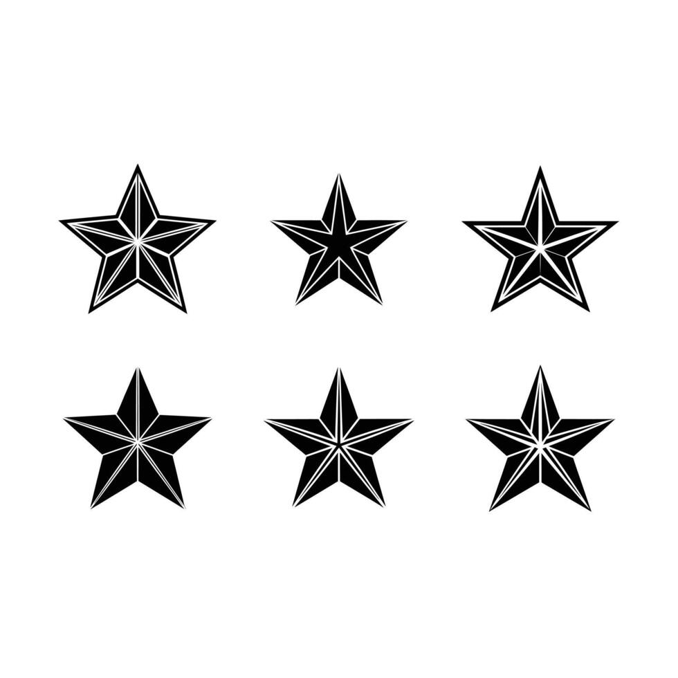 Star Icon and Linocut Silhouette Design vector