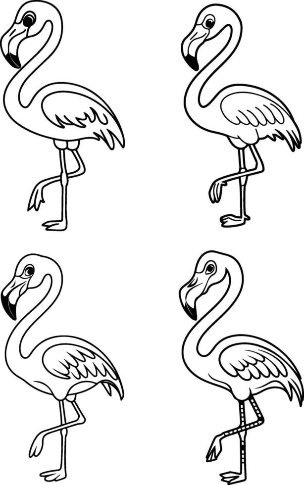 Flamingo Drawing silhouette Art vector