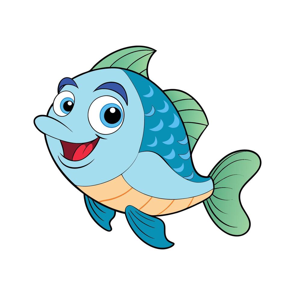 A Cartoon Tilapia Fish vector