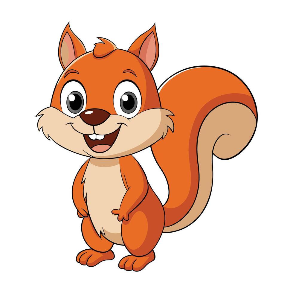 A Joyful Cartoon Squirrel vector