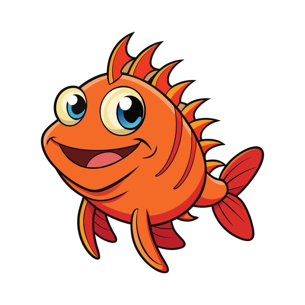 A Smiling Scorpion Fish With Big Eyes vector