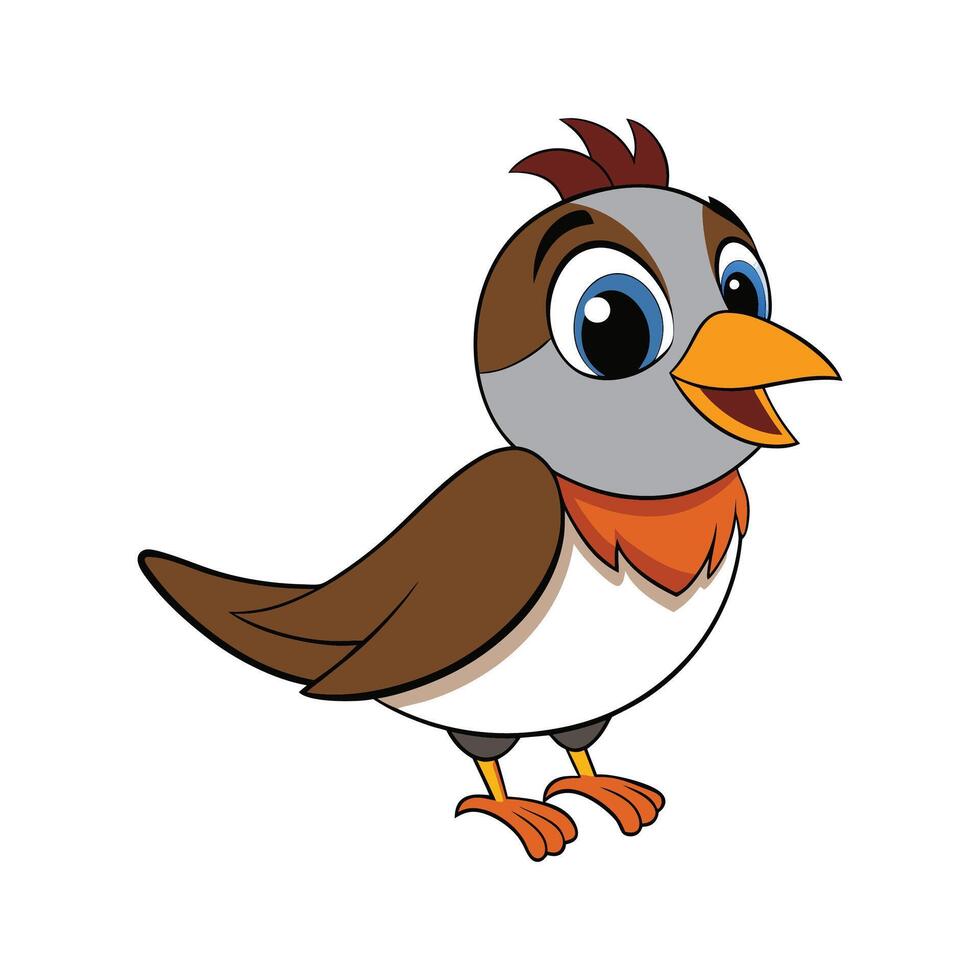 A Cartoon Sparrow Bird vector
